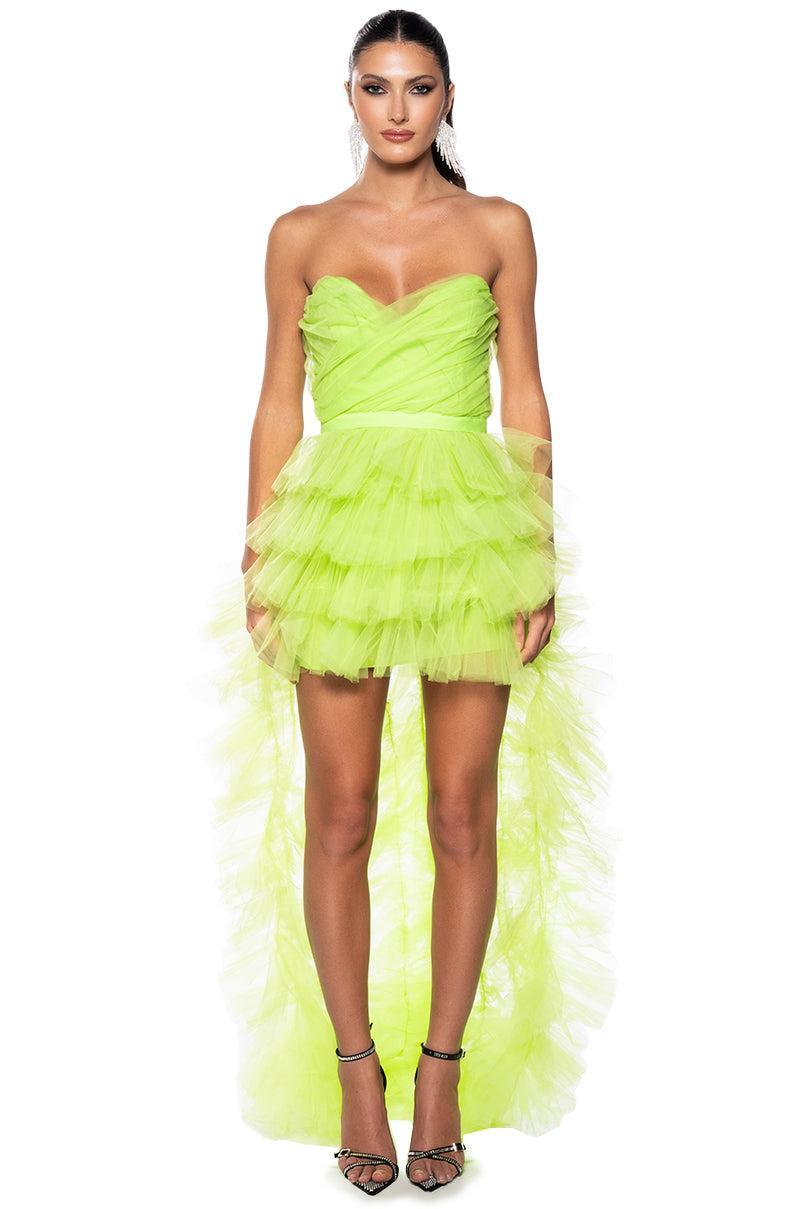 ON MY LEVEL TULLE HIGH LOW DRESS Product Image