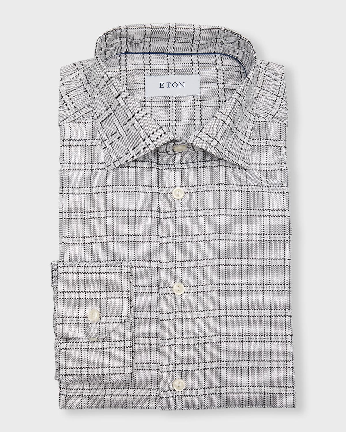 Mens Slim Fit Check-Print Dress Shirt Product Image