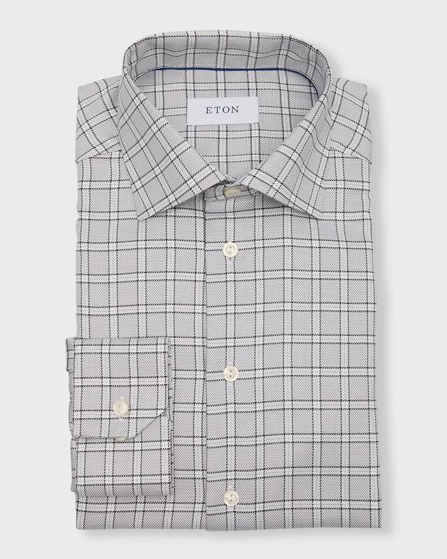 Mens Slim Fit Check-Print Dress Shirt Product Image