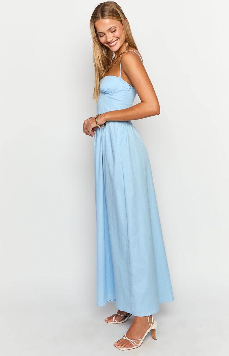 Stay Close Blue Maxi Dress Product Image