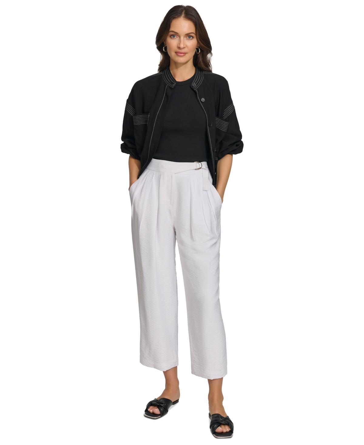 Women's Belted Pleated Pants Product Image