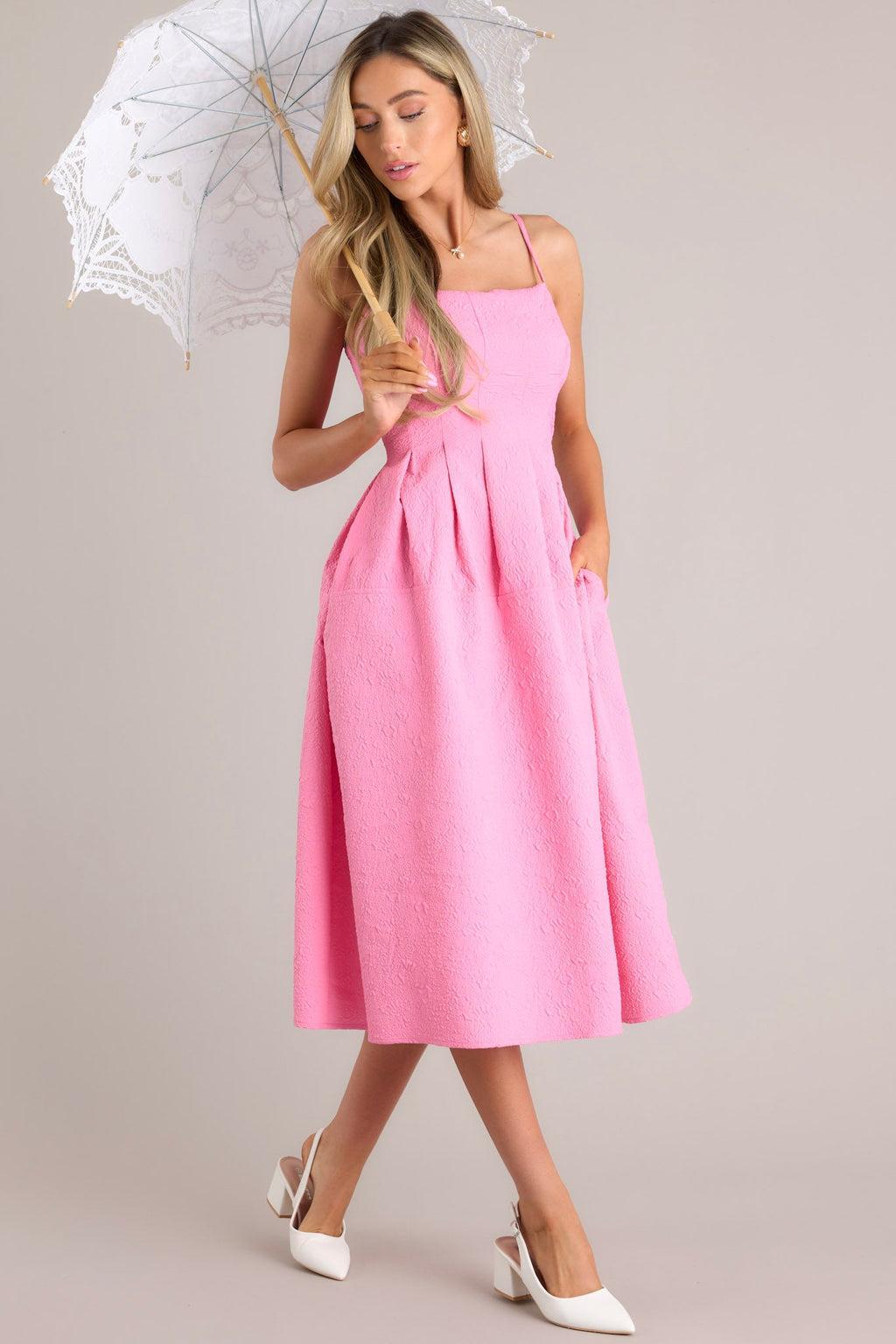 Midnight Melodies Pink Midi Dress Product Image