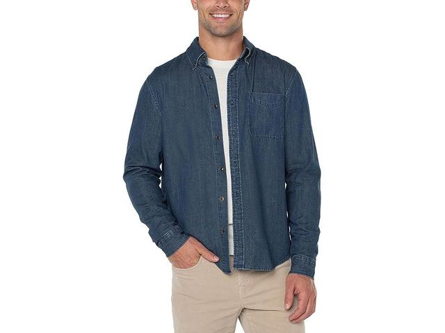 Liverpool Los Angeles Woven Chambray Shirt with Button Collar (Vintage Chambray) Men's Jacket Product Image