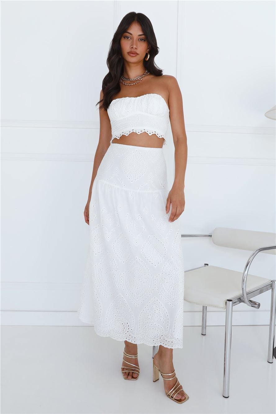 Little Details Strapless Crop Top White Product Image