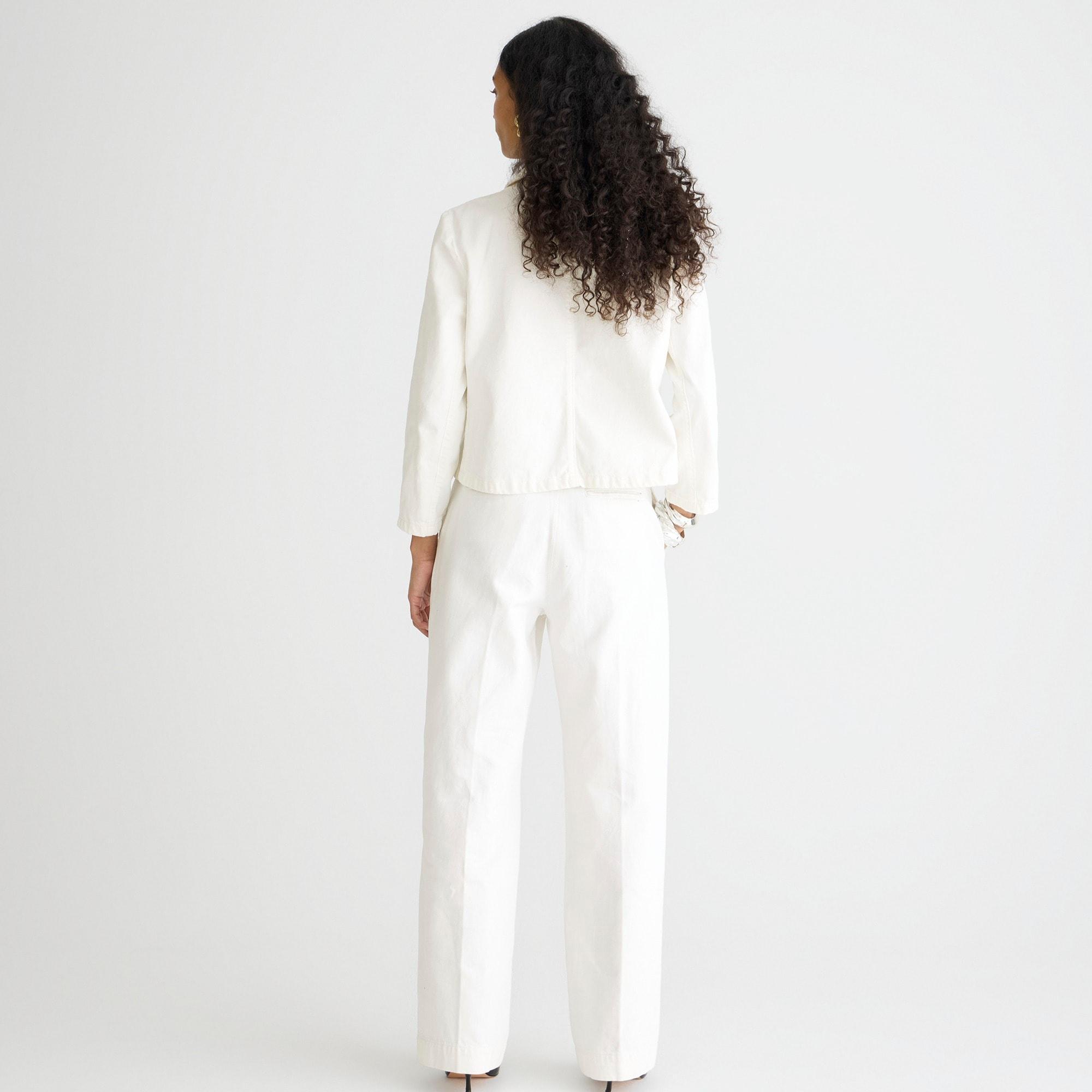 Wide-leg essential jean in white Product Image