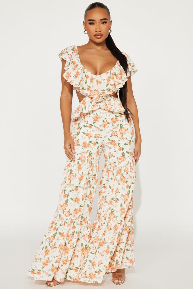 Sights Set On You Floral Jumpsuit - Orange/combo Product Image