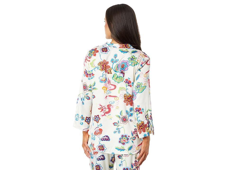 N by Natori Fleur Dragon Pullover Madarin PJ Set (Oatmeal ) Women's Pajama Sets Product Image