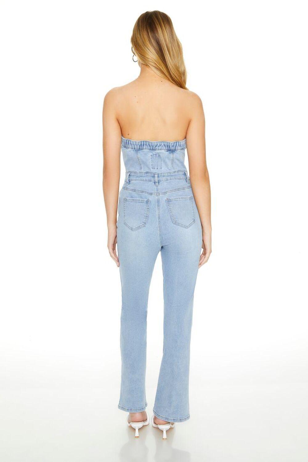 Strapless Zip-Up Denim Jumpsuit | Forever 21 Product Image