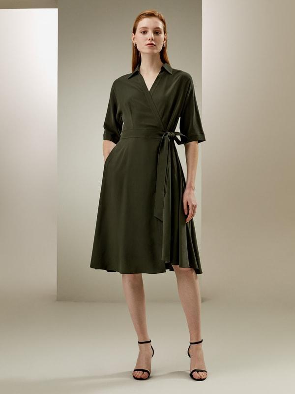 Front Tie Wrap Dress Product Image