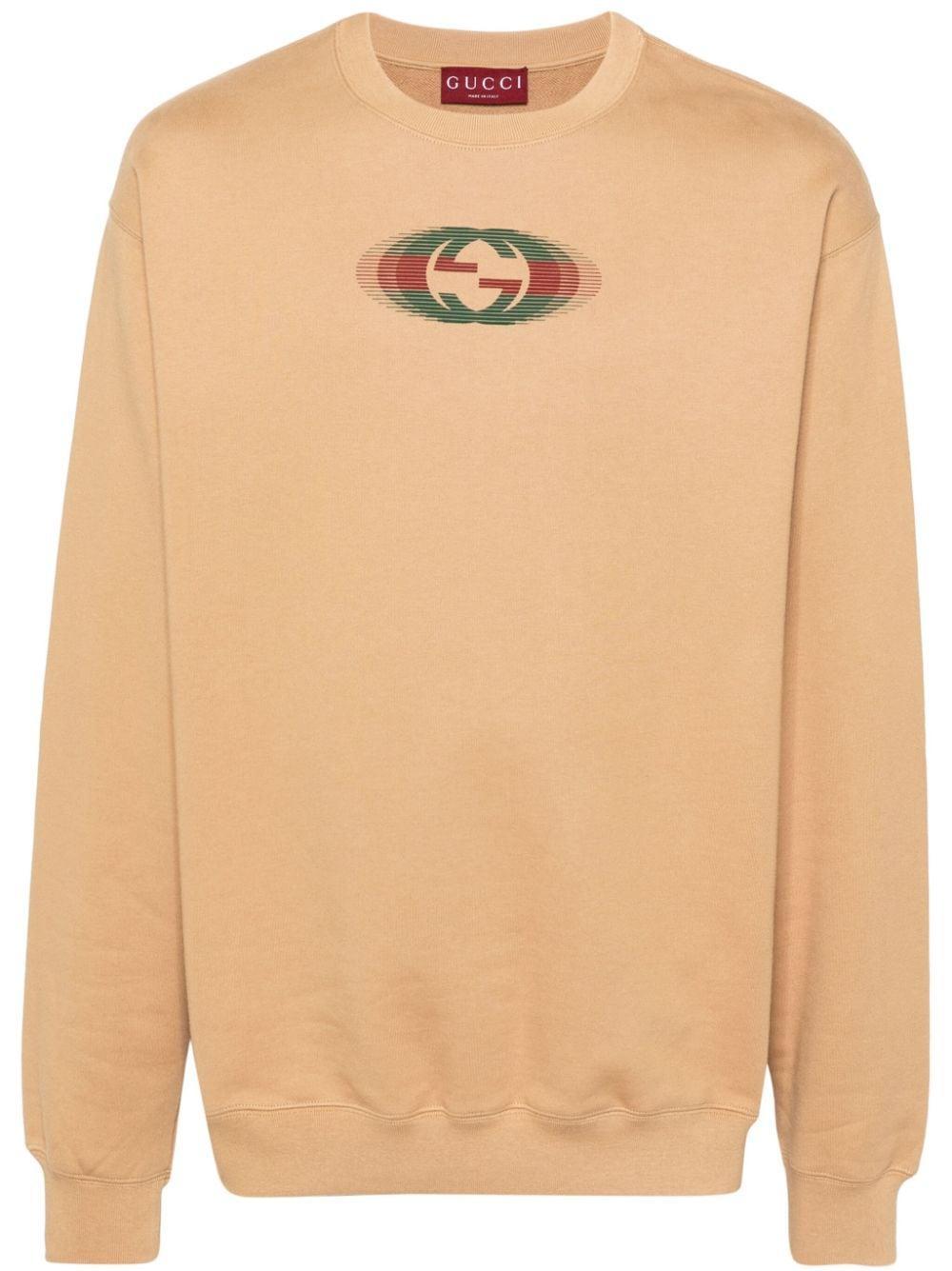 GUCCI Cotton Jersey Sweatshirt In Cream Product Image