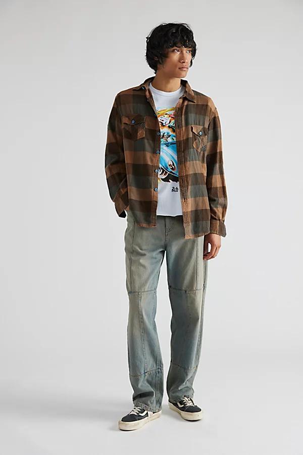 Urban Renewal Remade Overdyed Flannel Shirt Mens at Urban Outfitters Product Image