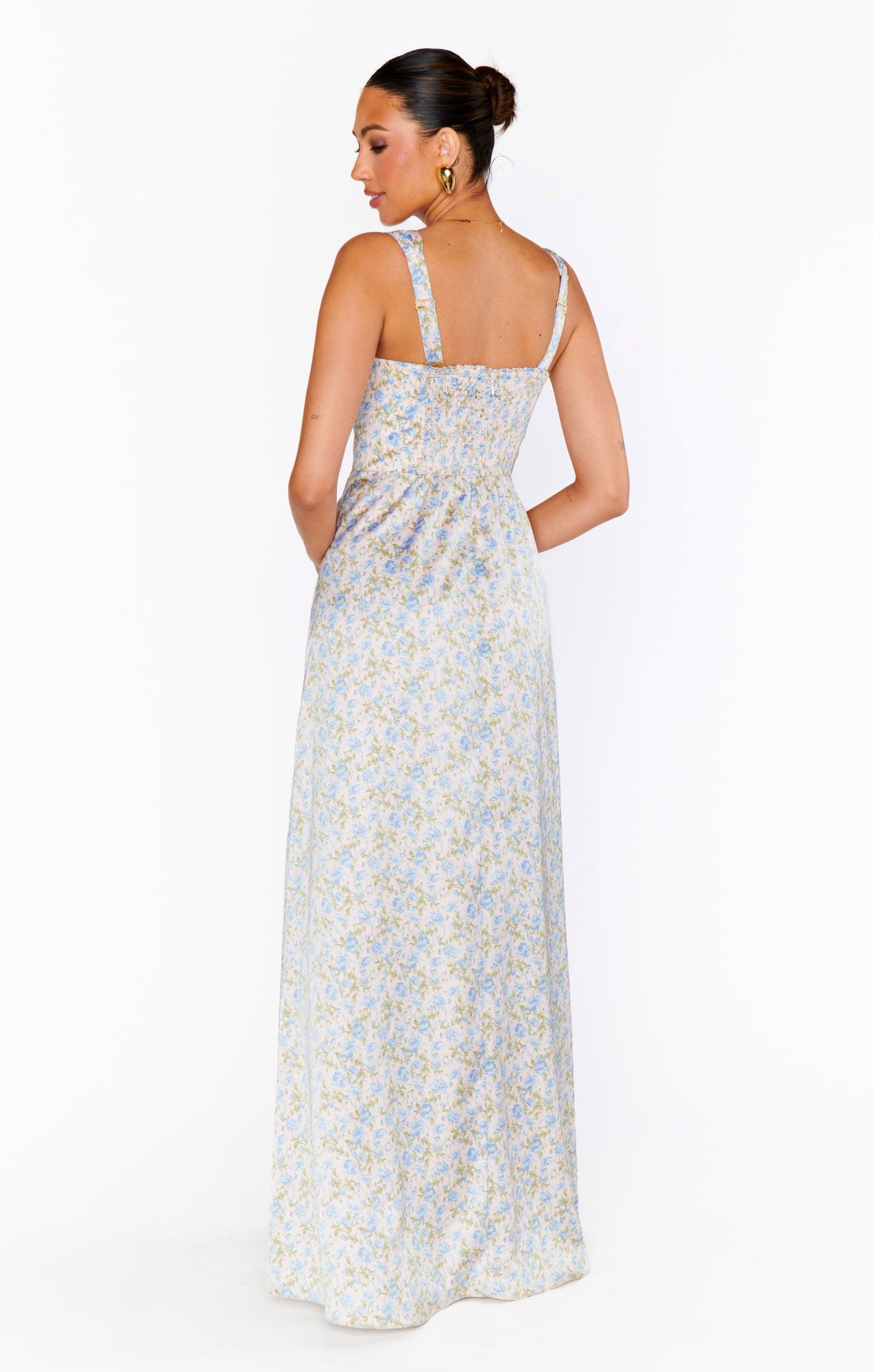 Nina Maxi Dress ~ Charming Rose Luxe Satin Product Image