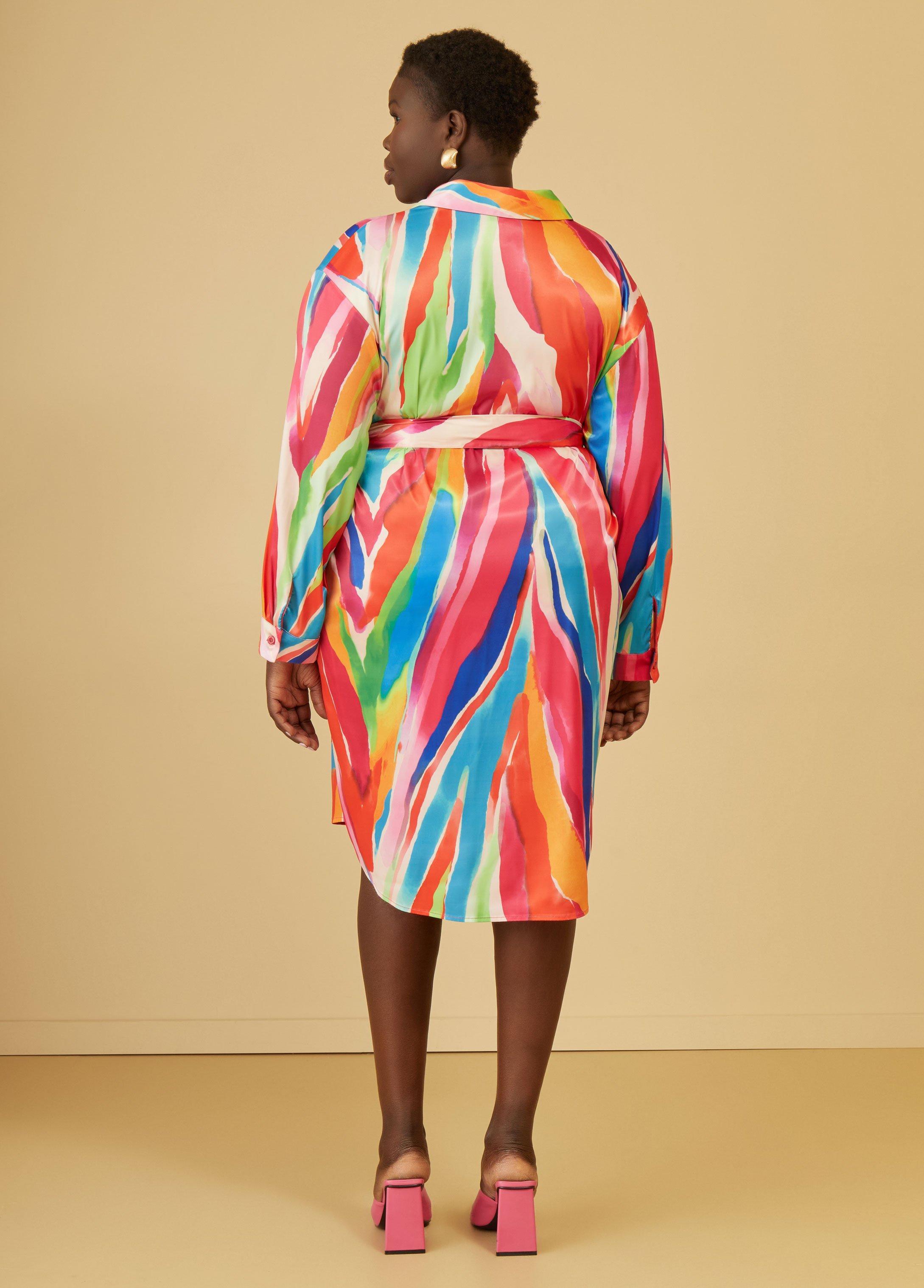 Watercolor Satin Shirtdress Product Image