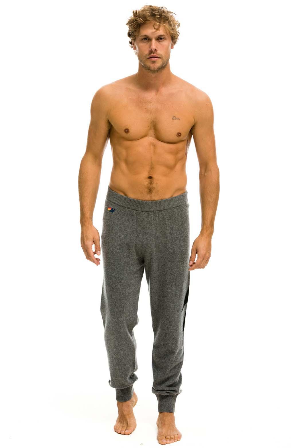 MEN'S BOLT CASHMERE LIGHT SWEATER PANT	- DEEP HEATHER // BLACK BOLT Male Product Image