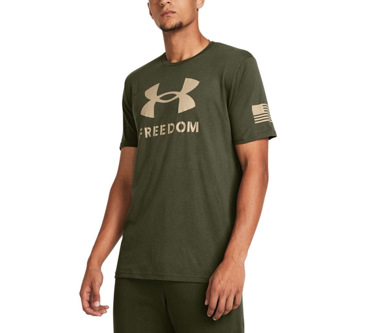 Under Armour Mens Relaxed Fit Freedom Logo Short Sleeve T-Shirt - Black Product Image