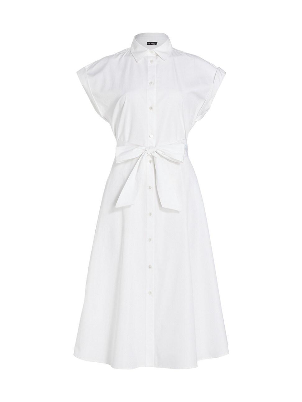 Womens Cotton Poplin Tie-Waist Shirtdress Product Image