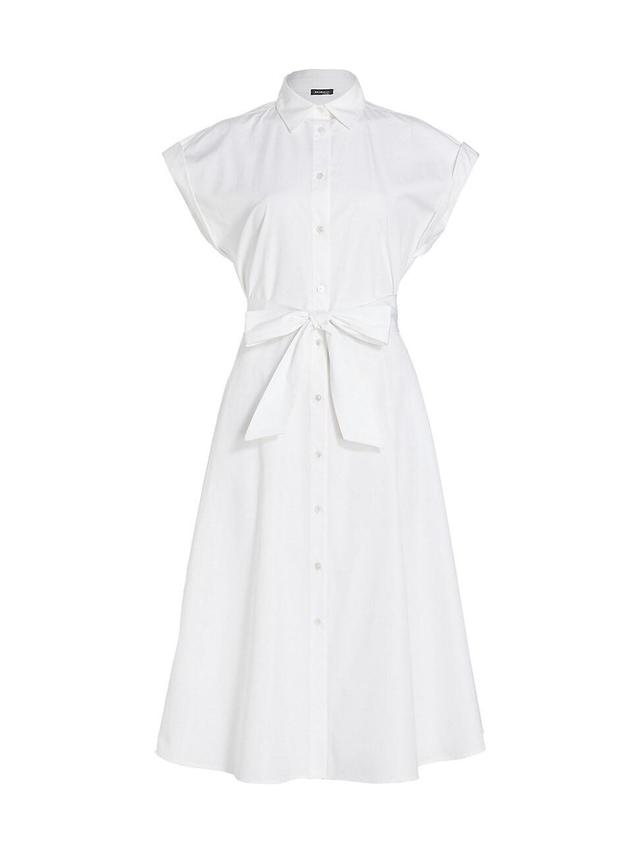 Womens Cotton Poplin Tie-Waist Shirtdress Product Image