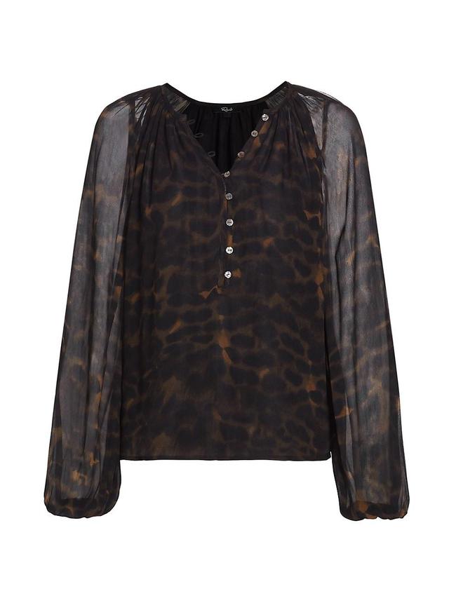 Rails Indi Animal Spot Blouson Sleeve Blouse Product Image