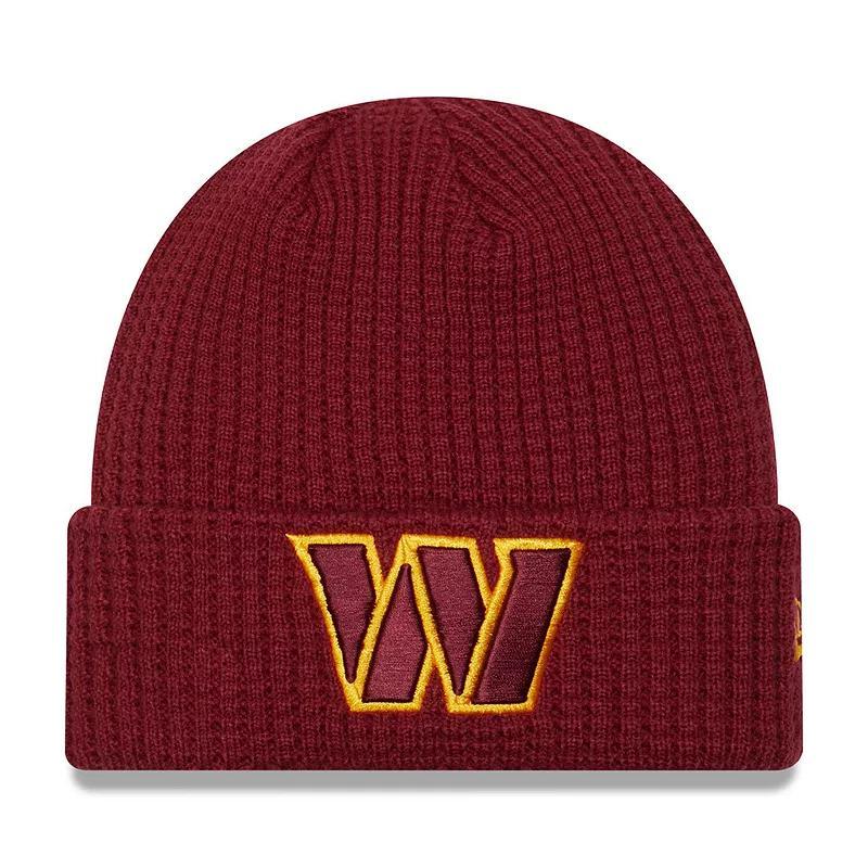 Mens New Era Burgundy Washington Commanders Prime Cuffed Knit Hat Product Image