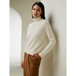 Turtleneck Sweater with Rib Hemline product image