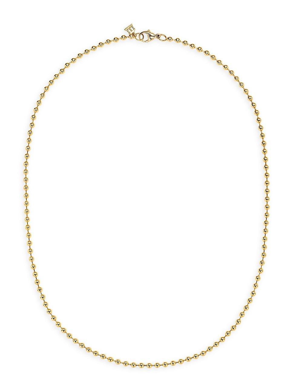 Womens Classic Large 18K Yellow Gold Ball Chain Necklace Product Image