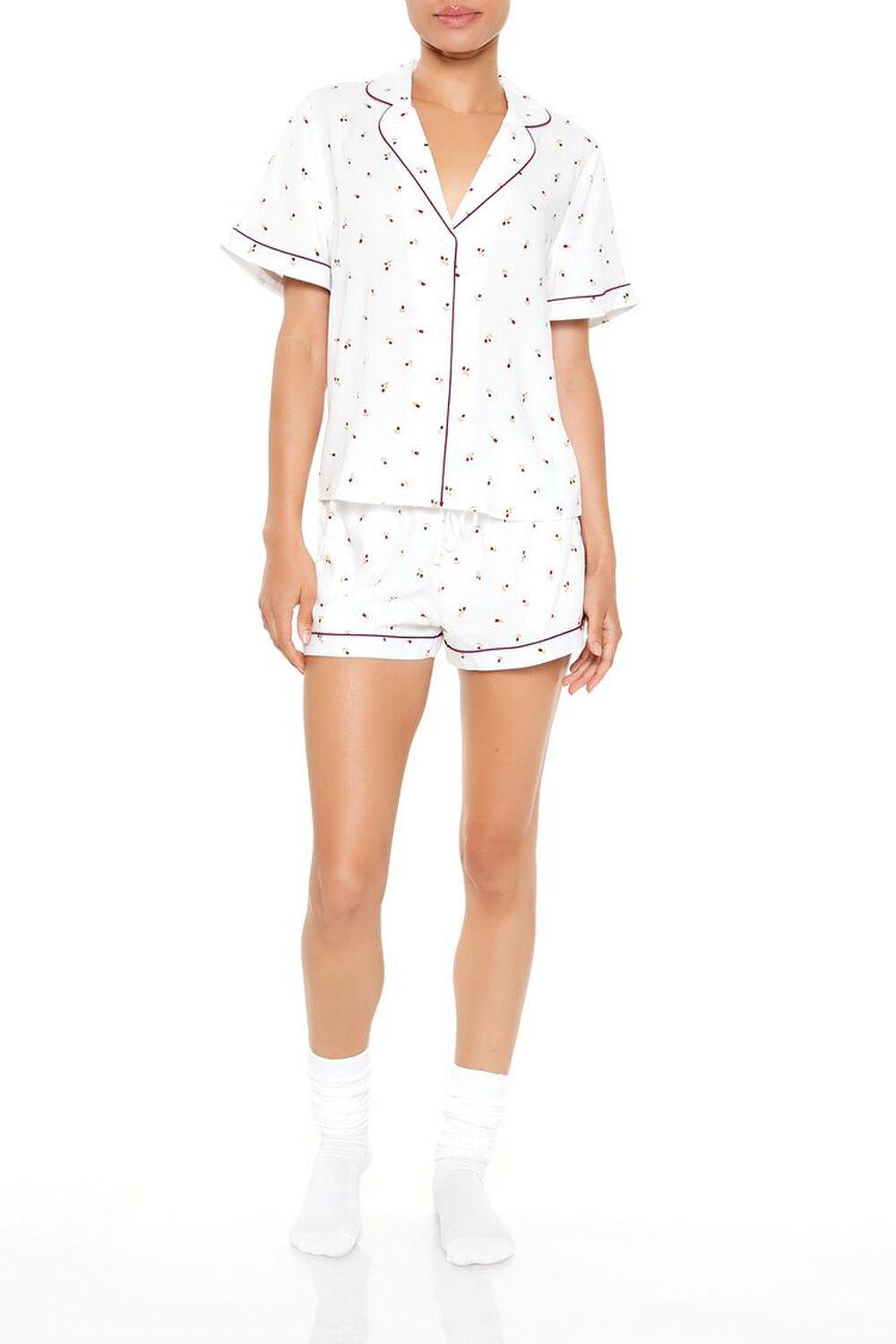 Floral Shirt & Shorts Pajama Set | Forever 21 Product Image