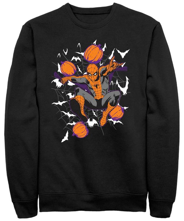 Fifth Sun Mens Marvel Spidey Webs Crew Fleece Pullover Product Image