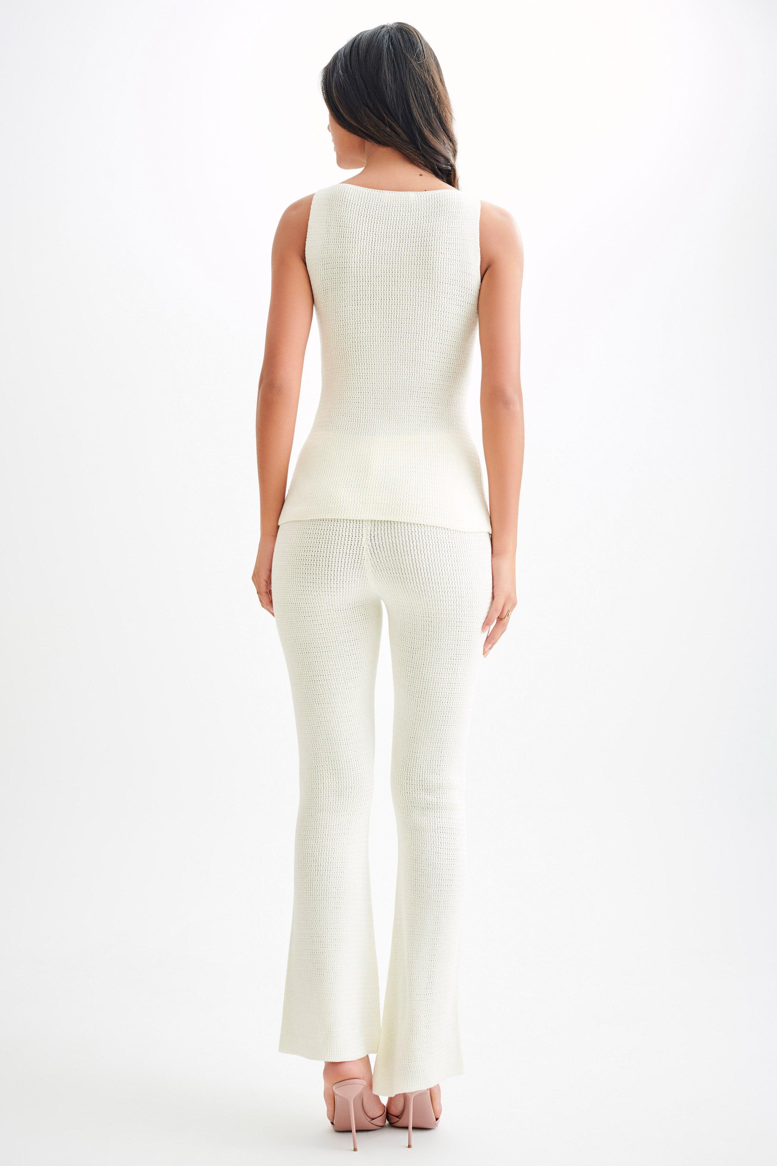 Ridley Knit Tank Top With Split - Ivory Product Image