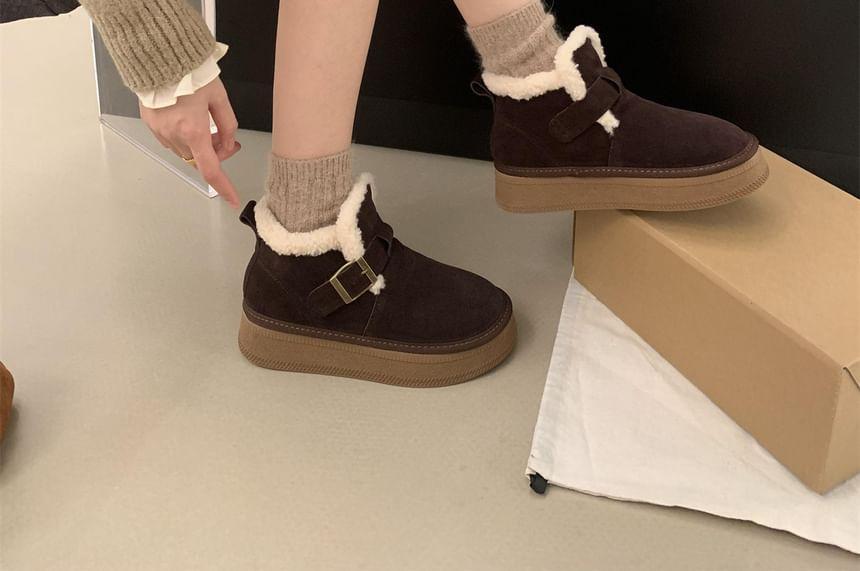 Fleece Lined Platform Ankle Snow Boots Product Image