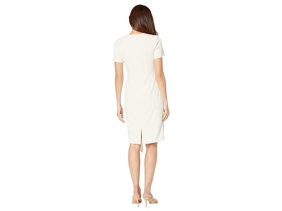 Maggy London Short Sleeve Sheath Dress with Draped Side Detail (Horn) Women's Dress Product Image