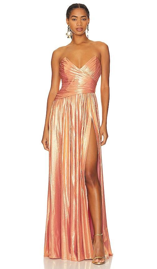 retrofete Waldorf Dress in Peach. - size XXS (also in S, XL, XS) Product Image