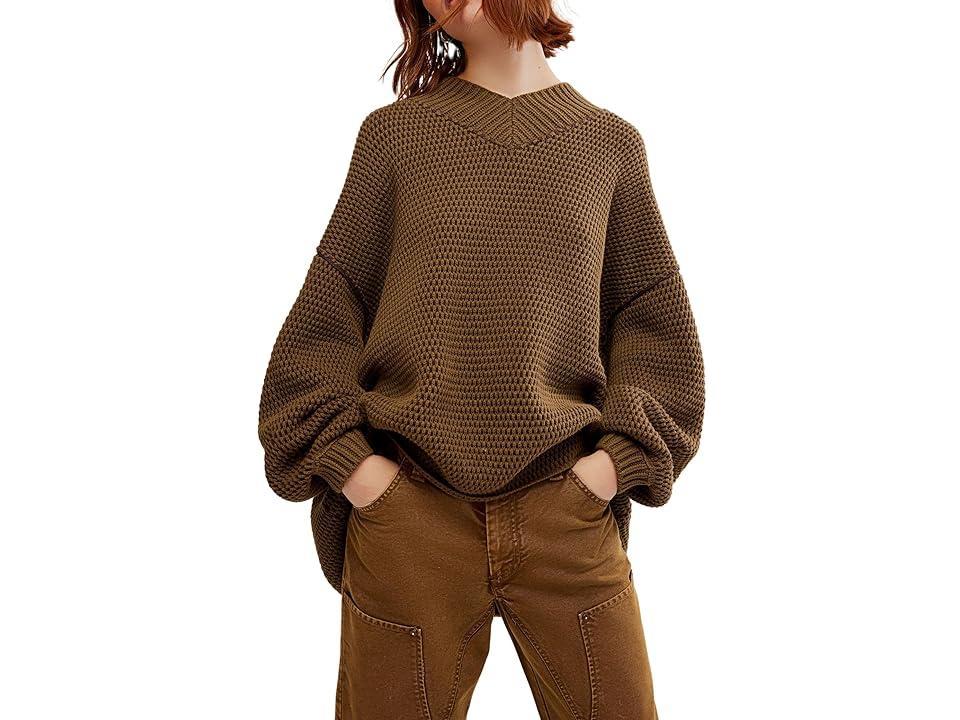 Free People Maisie Sweater (Olive Fudge Combo) Women's Sweater Product Image