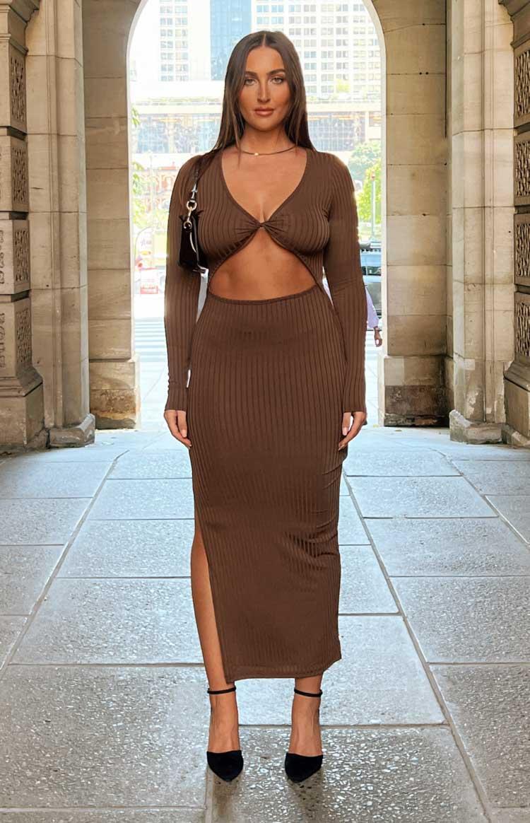 Hailey Cut Out Midi Brown Product Image