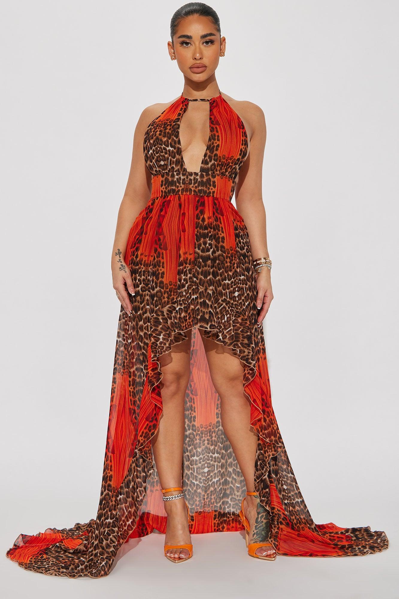 Run Wild Ruffle Maxi Dress - Rust Product Image