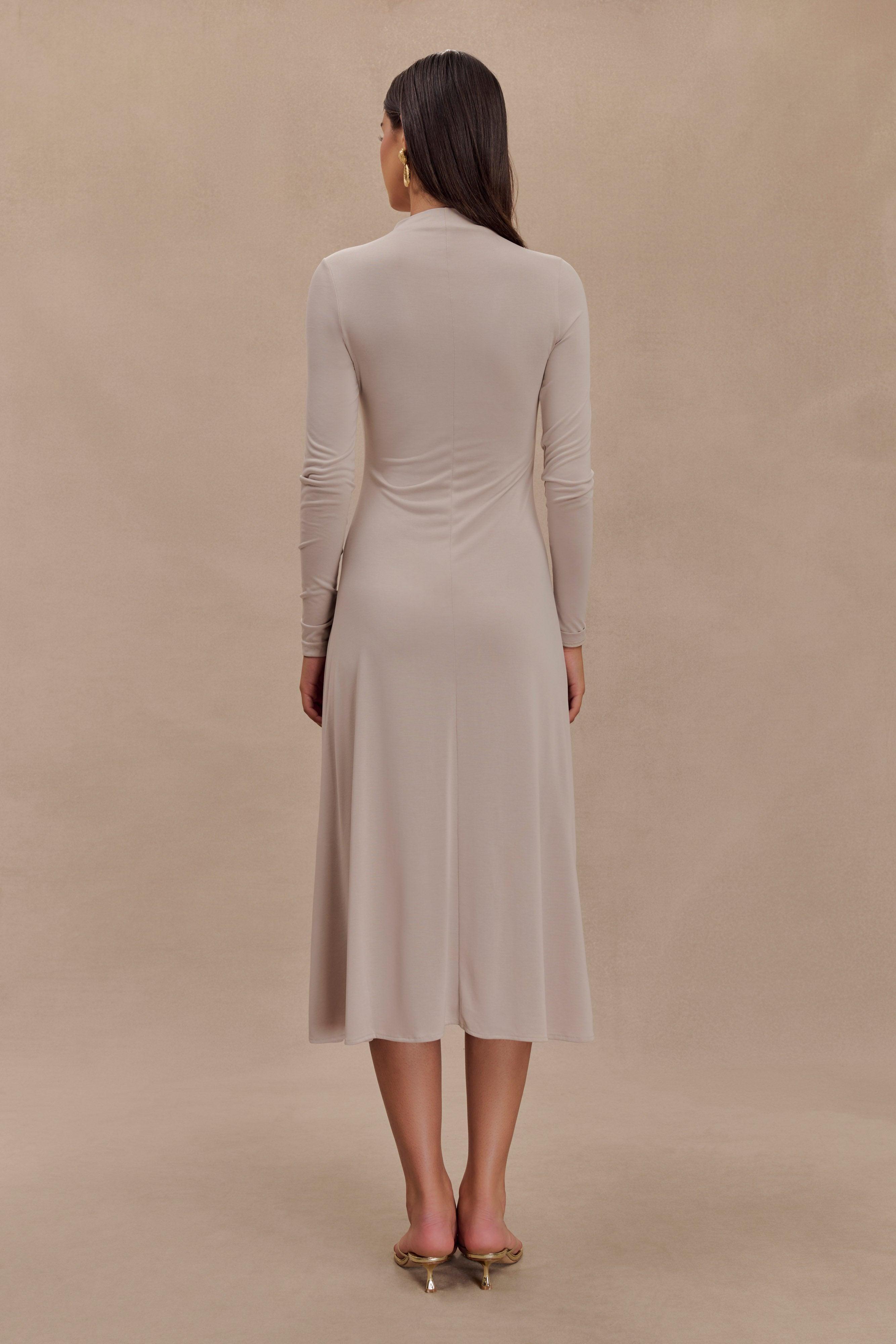 Anders Peached Jersey Midi Dress - Taupe Product Image