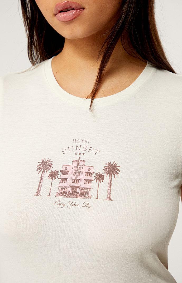 Golden Hour Women's Hotel Sunset Skimmer T-Shirt Product Image