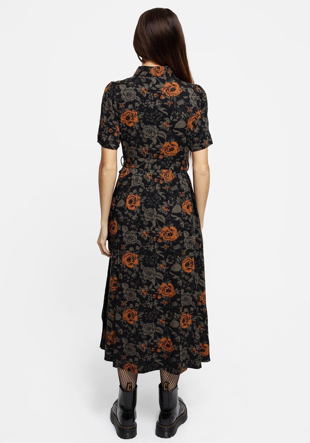 Mortify Floral Print Midi Shirt Dress Product Image