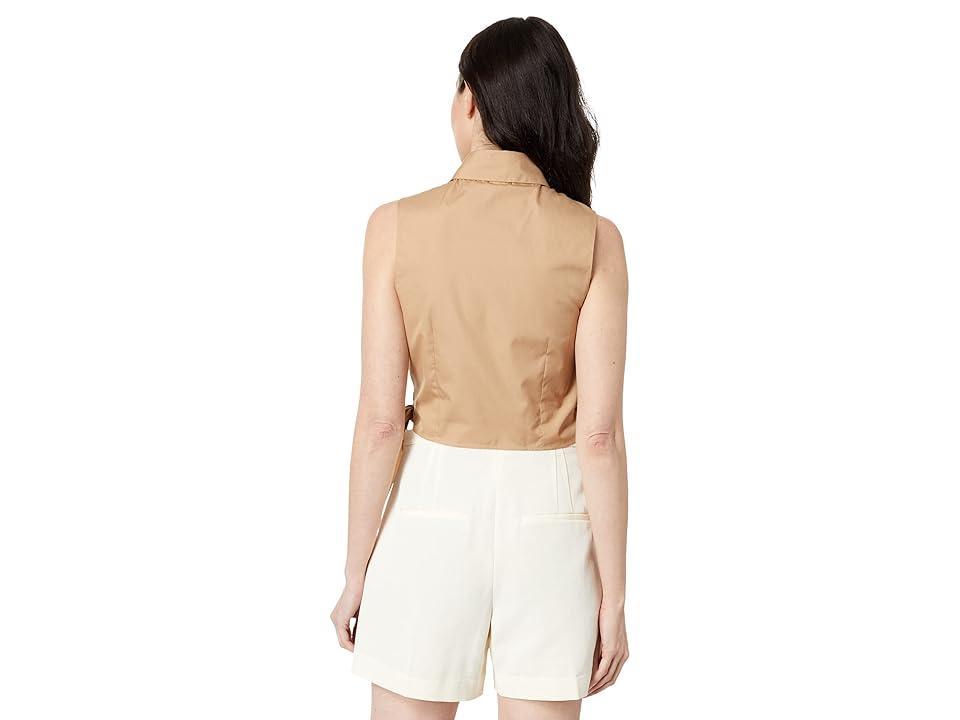 Vince Sleeveless Wrap Shirt (Dune) Women's Clothing Product Image