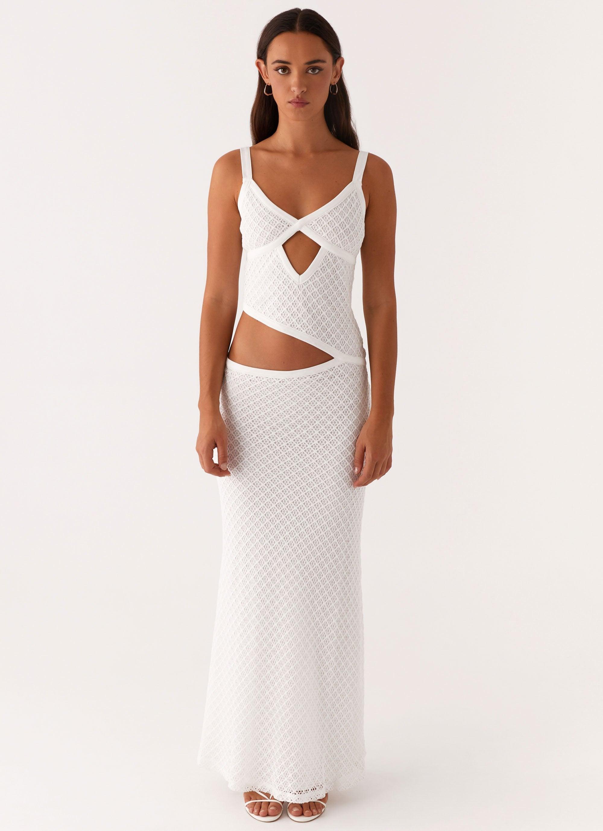 Jocelyn Maxi Dress - White Crochet Product Image