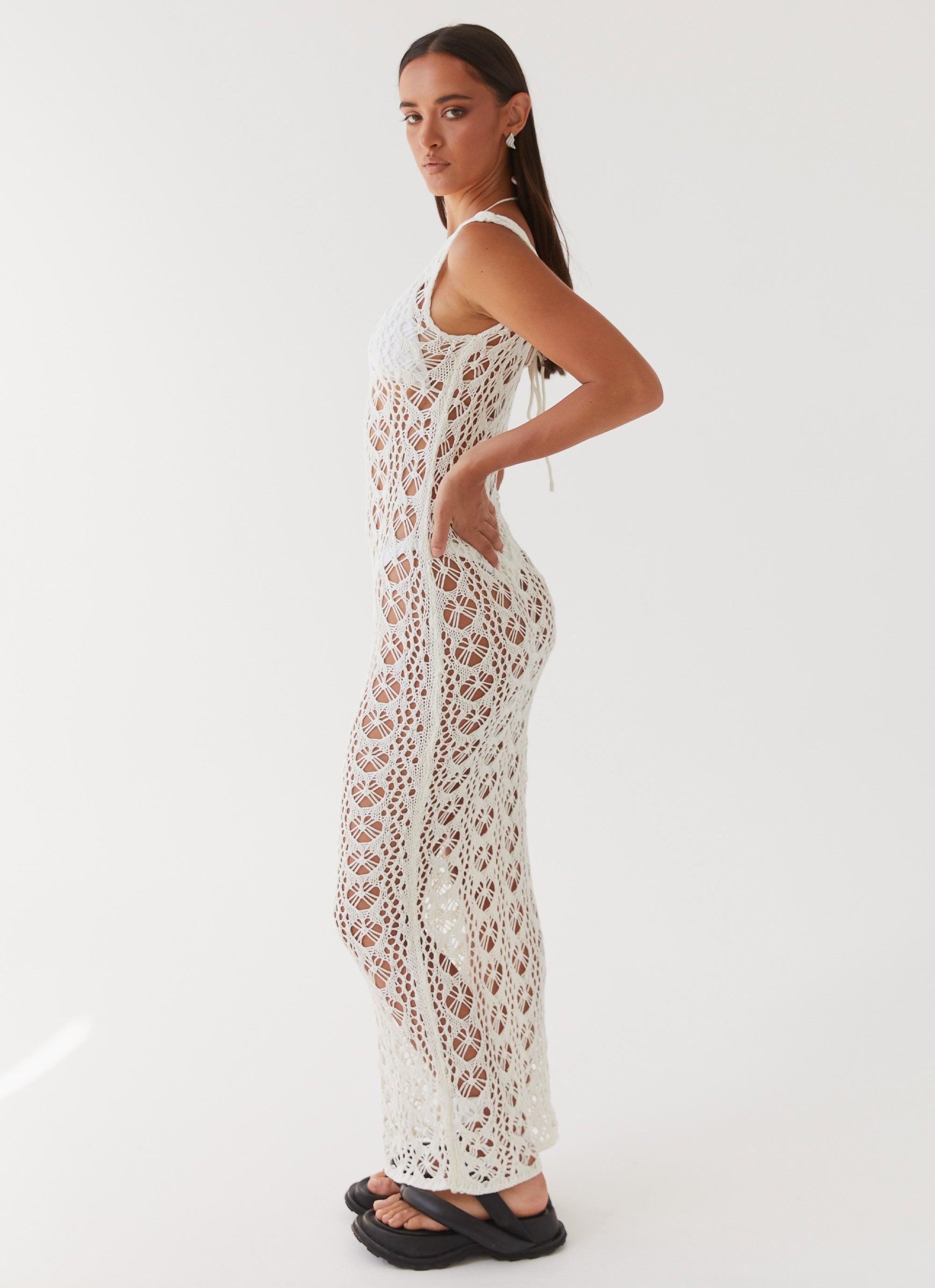 Tarlisa Crochet Maxi Dress - Cream Product Image