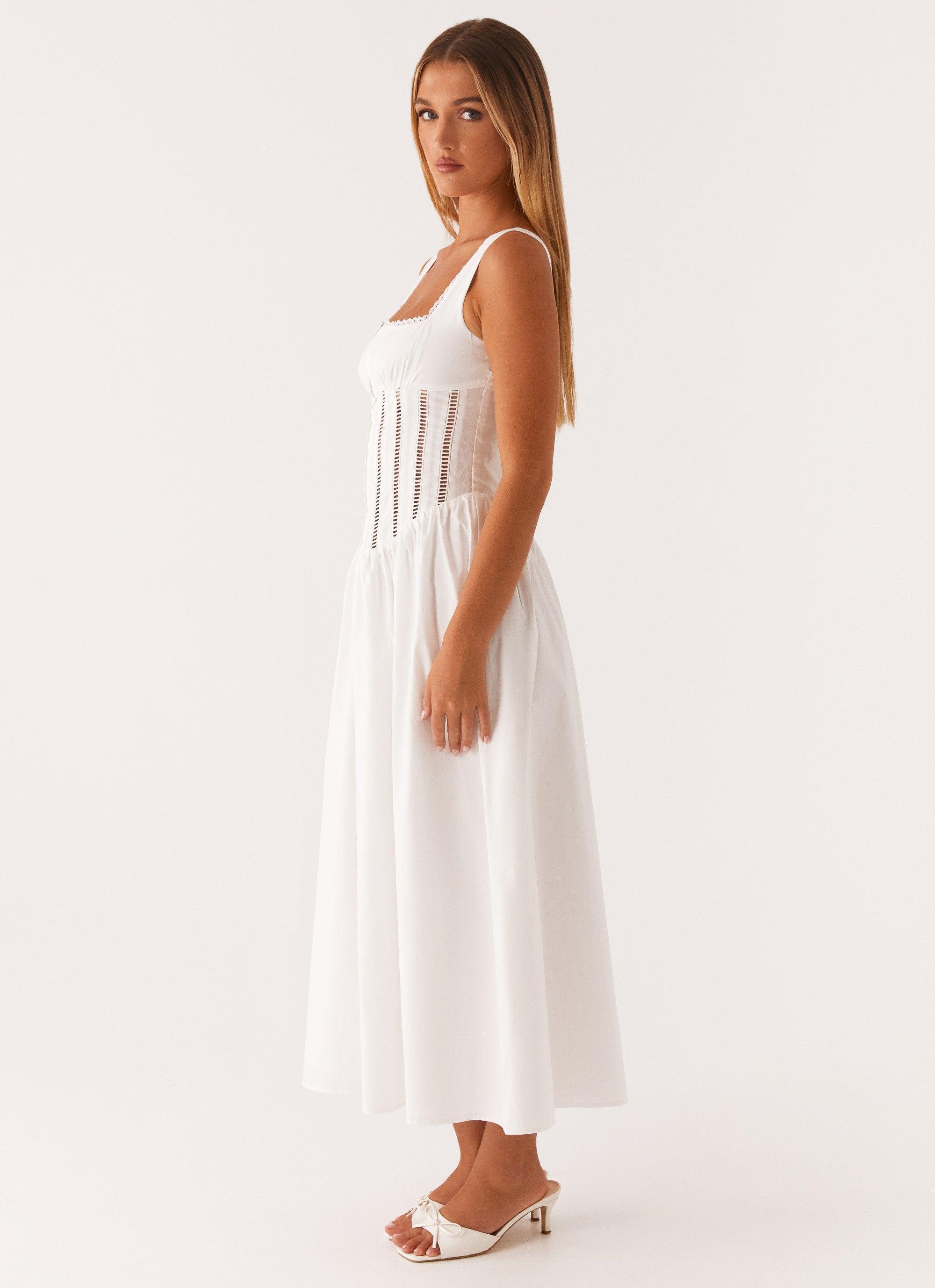 Waiting On You Midi Dress - White Product Image