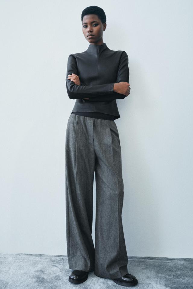 CONTRASTING WAIST PANTS ZW COLLECTION Product Image