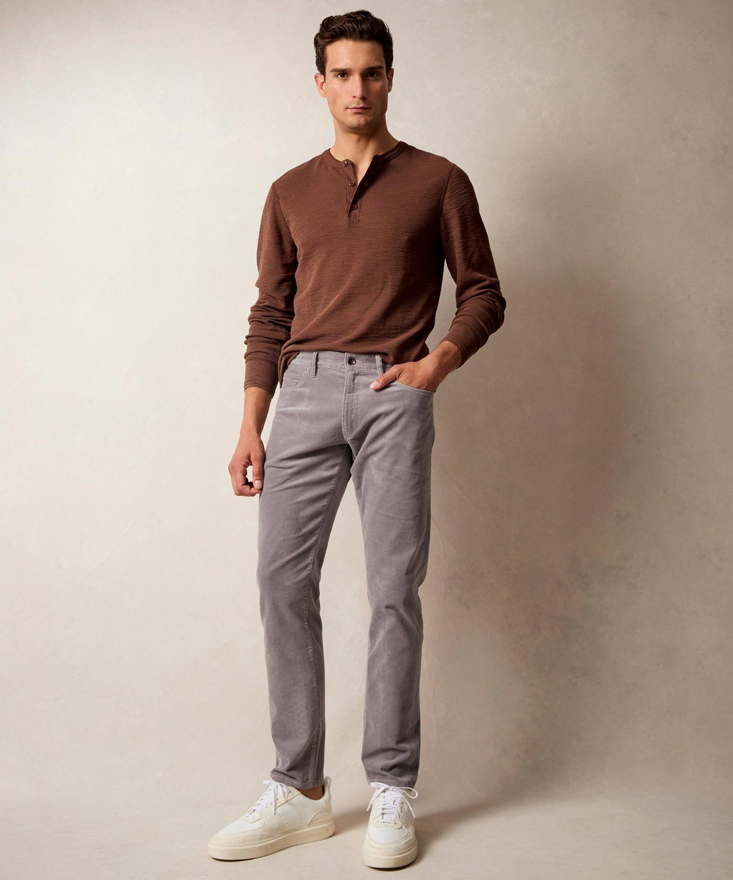 Slim Fit 5-Pocket Corduroy Pant in Graystone Product Image