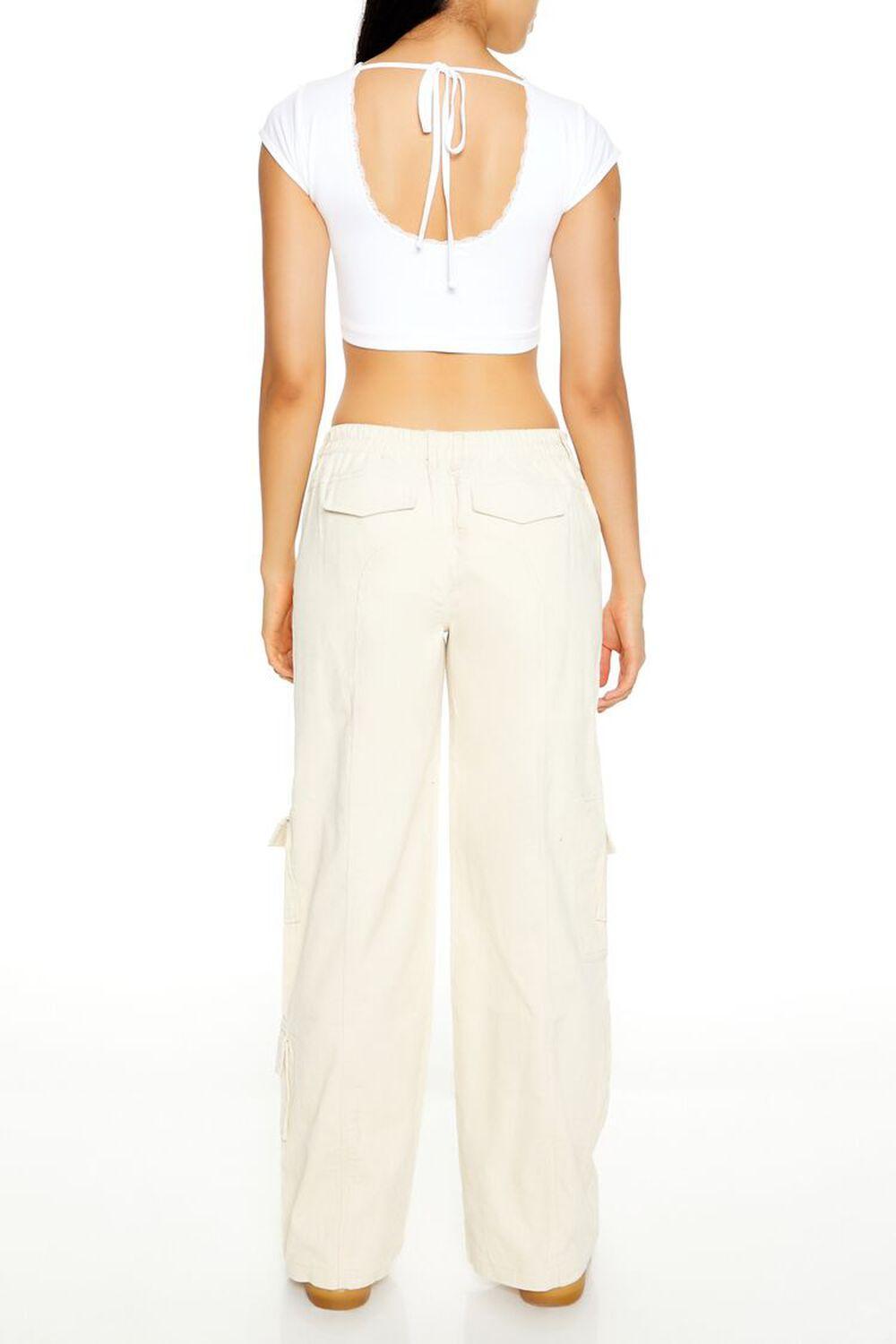 Corduroy Wide-Leg Cargo Pants | Forever 21 Product Image