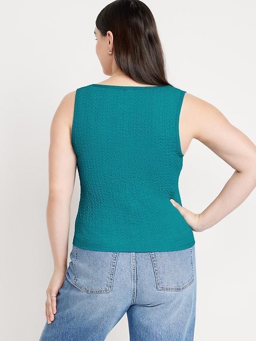 Square-Neck Textured Tank Top Product Image