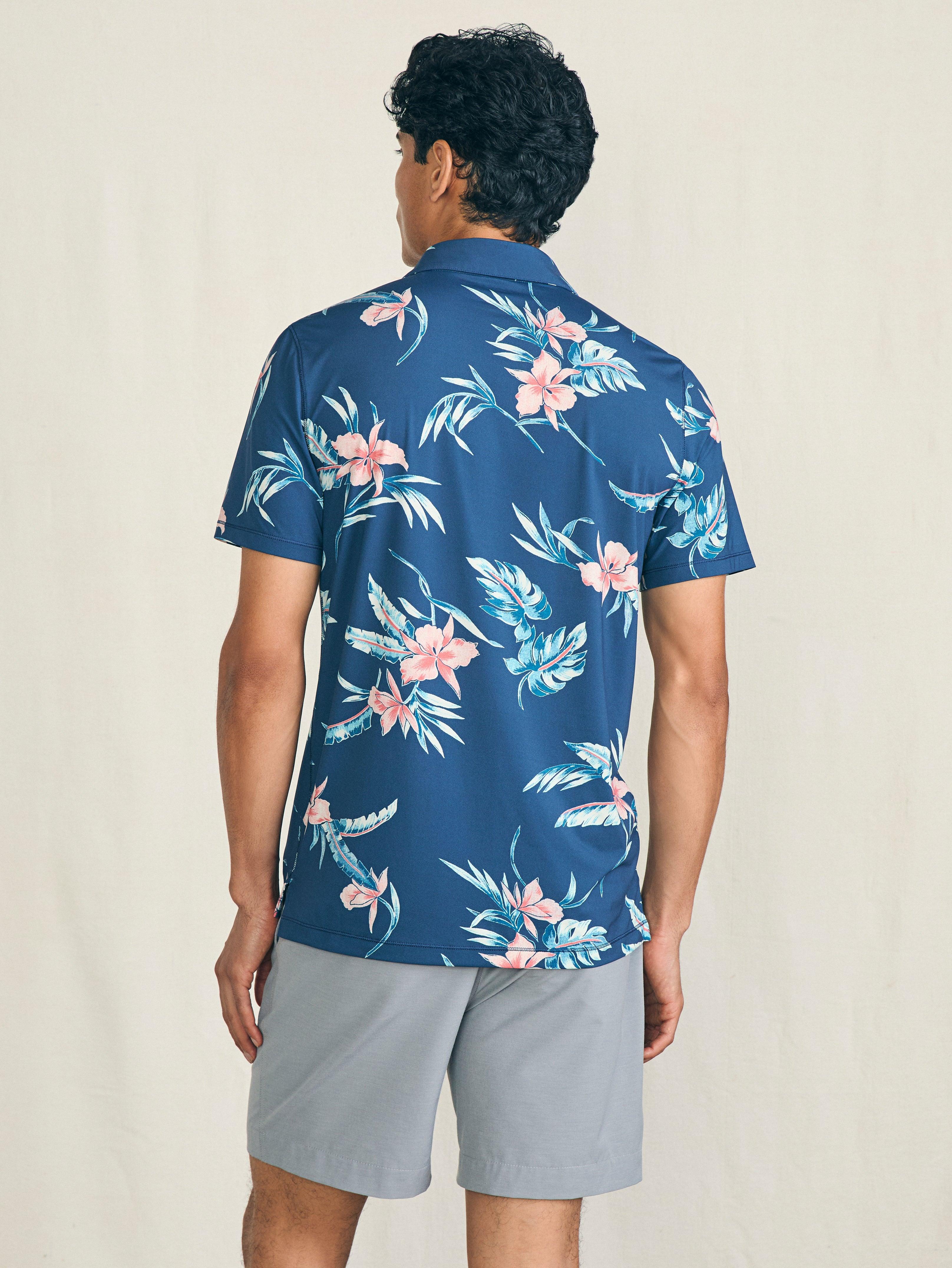 Shorelite Short-Sleeve Tech Polo - Navy Island Orchid Male Product Image