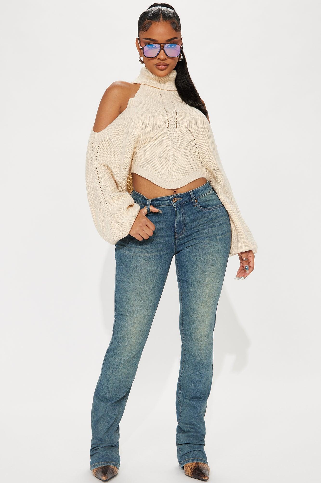 Karasi Cold Shoulder Sweater - Oatmeal Product Image