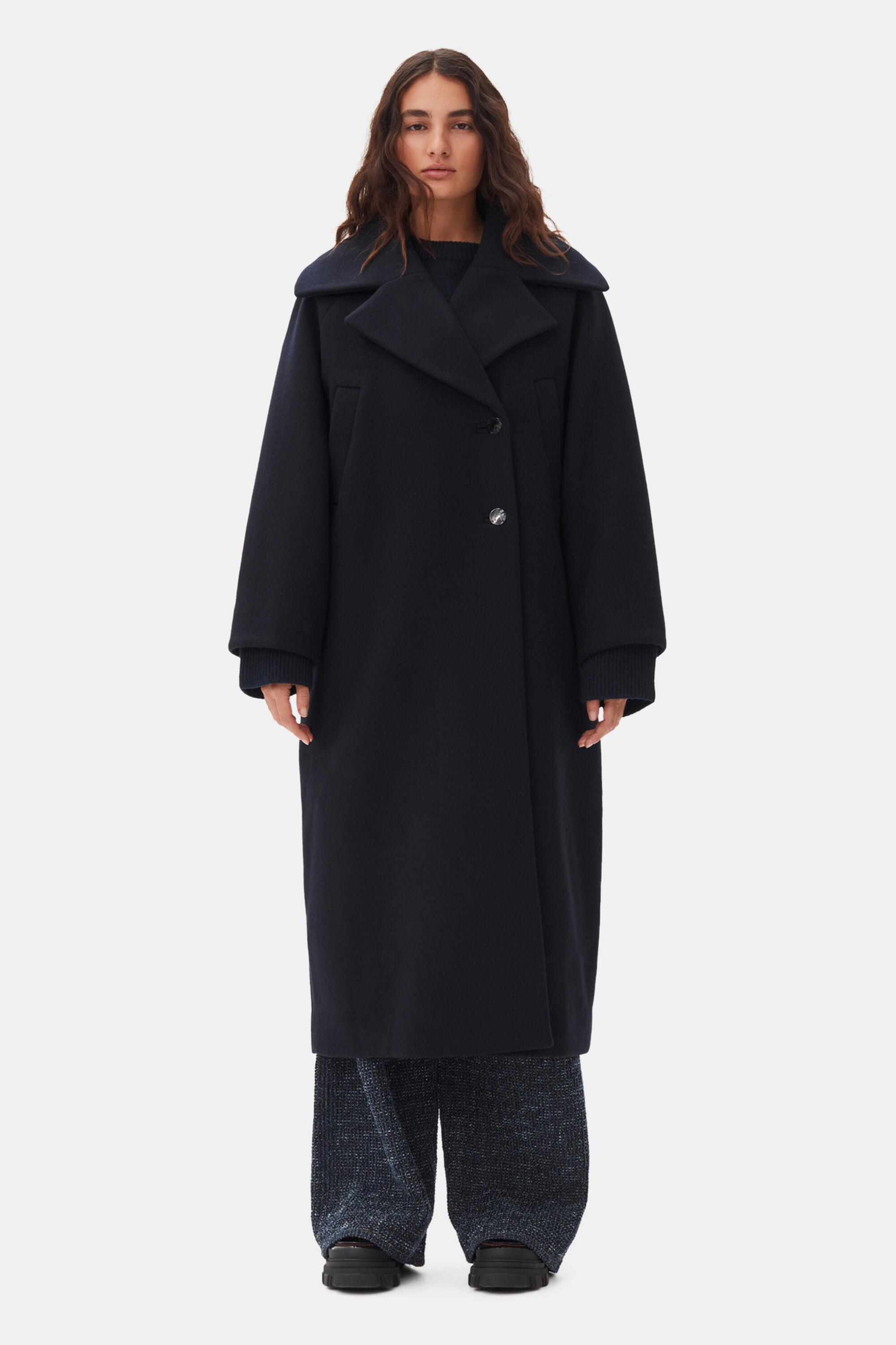 Dark Blue Wool Coat Product Image