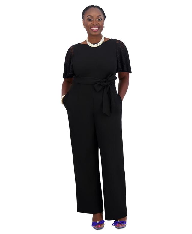 Kasper Lace-Sleeve Jumpsuit, Womens & Plus Size Product Image