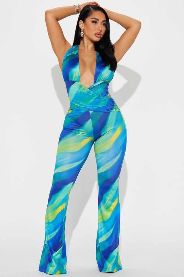 Living In A Dream Jumpsuit - Royal/combo Product Image